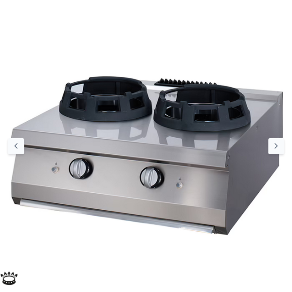  Μαγειρική εστία Wok Premium - αέριο - 2 x 28,5 δακτύλιοι μαγειρέματος - διπλή μονάδα - βάθος 90cm